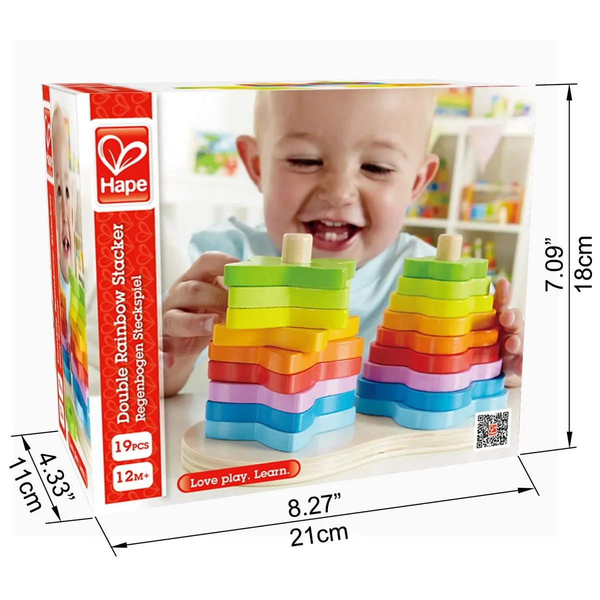 Veltrion Eco-Wood Stacking Blocks for Toddlers, Responsibly Sourced Wooden Building Blocks, 12-Piece Open-Ended Play Set view 2