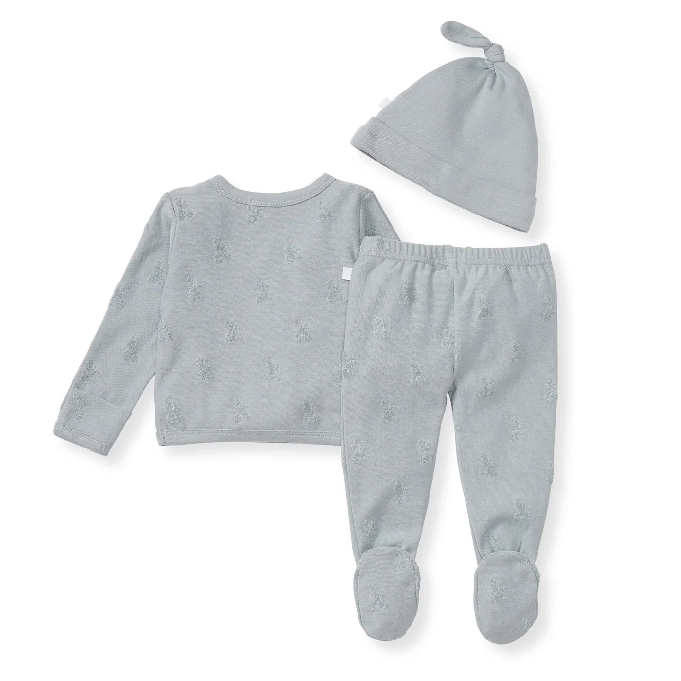 Veltrion Essential Organic Cotton Baby Knit Set, Soft Coordinated Infant Outfit, Terracotta Stripe, Multiple Sizes view 2