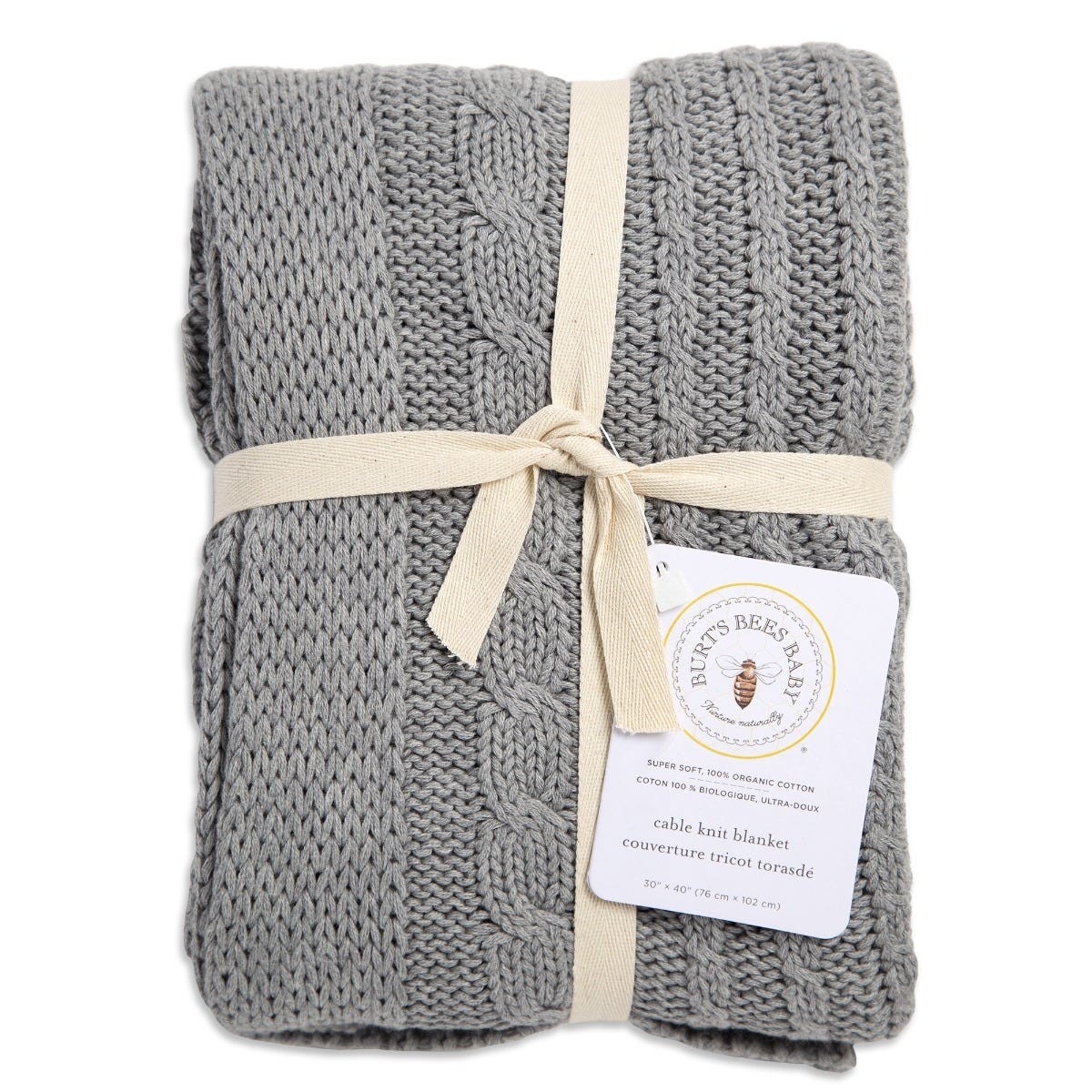 Veltrion Organic Cotton Baby Blanket, Soft Breathable Nursery & Stroller Blanket, Natural Cream, Machine Washable view 2