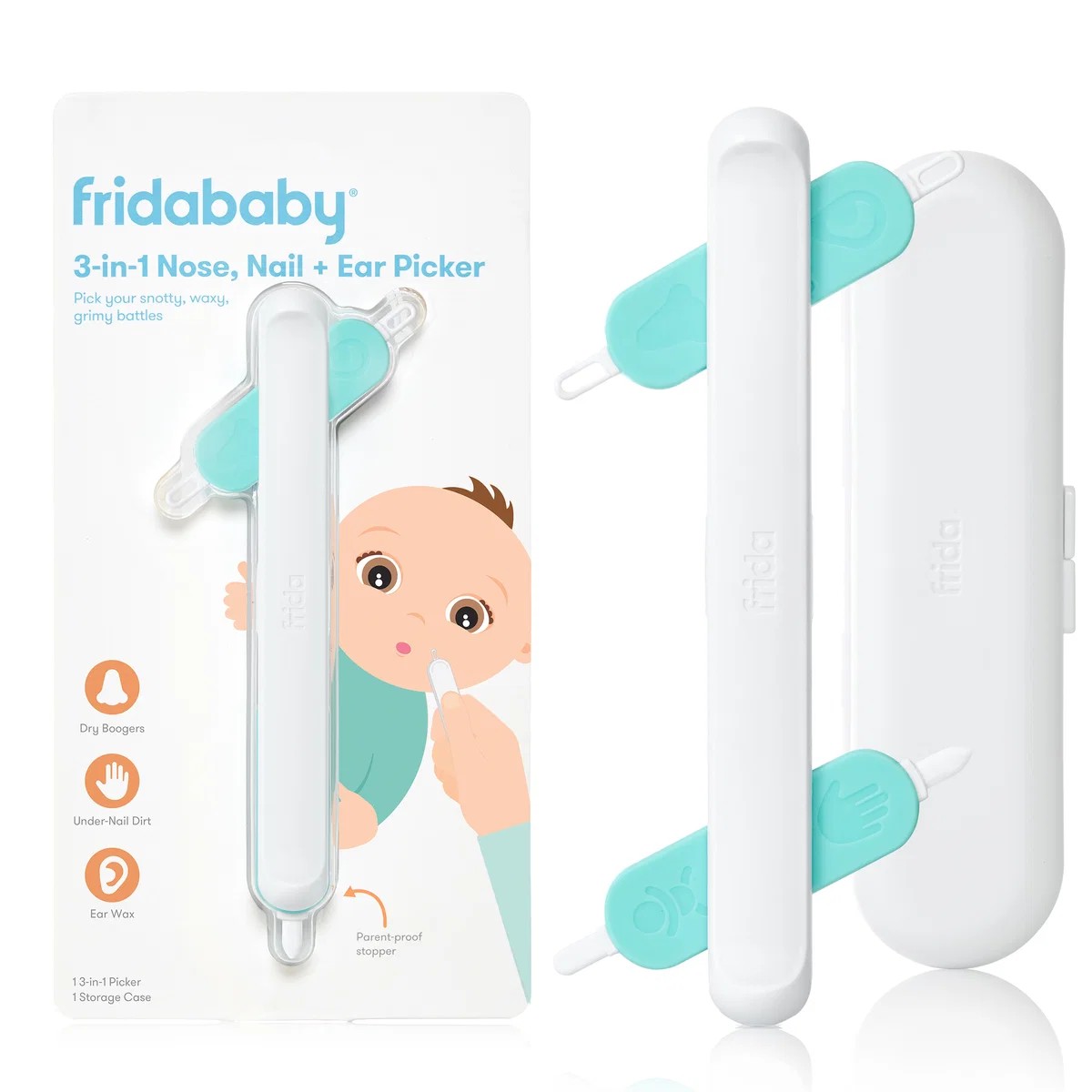 Veltrion 3-in-1 Baby Nose Nail & Ear Cleaner, Soft Safe Infant Hygiene Tool for Newborn Everyday Care