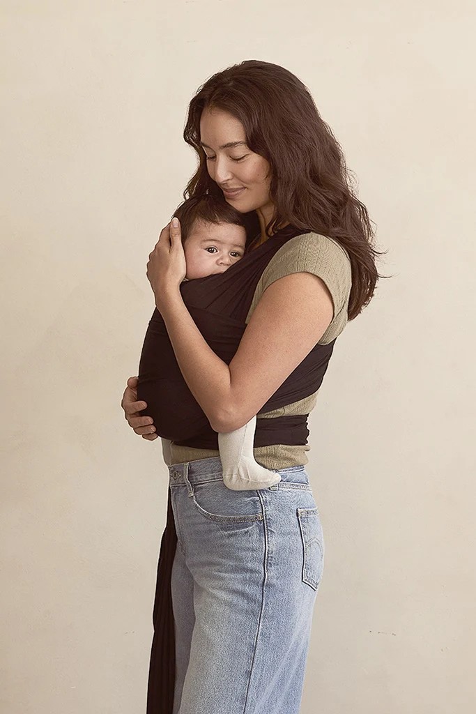 Veltrion Baby Wrap Carrier, Soft Stretchy Infant Sling for Newborn to Toddler, Hands-Free Baby Wearing, Black