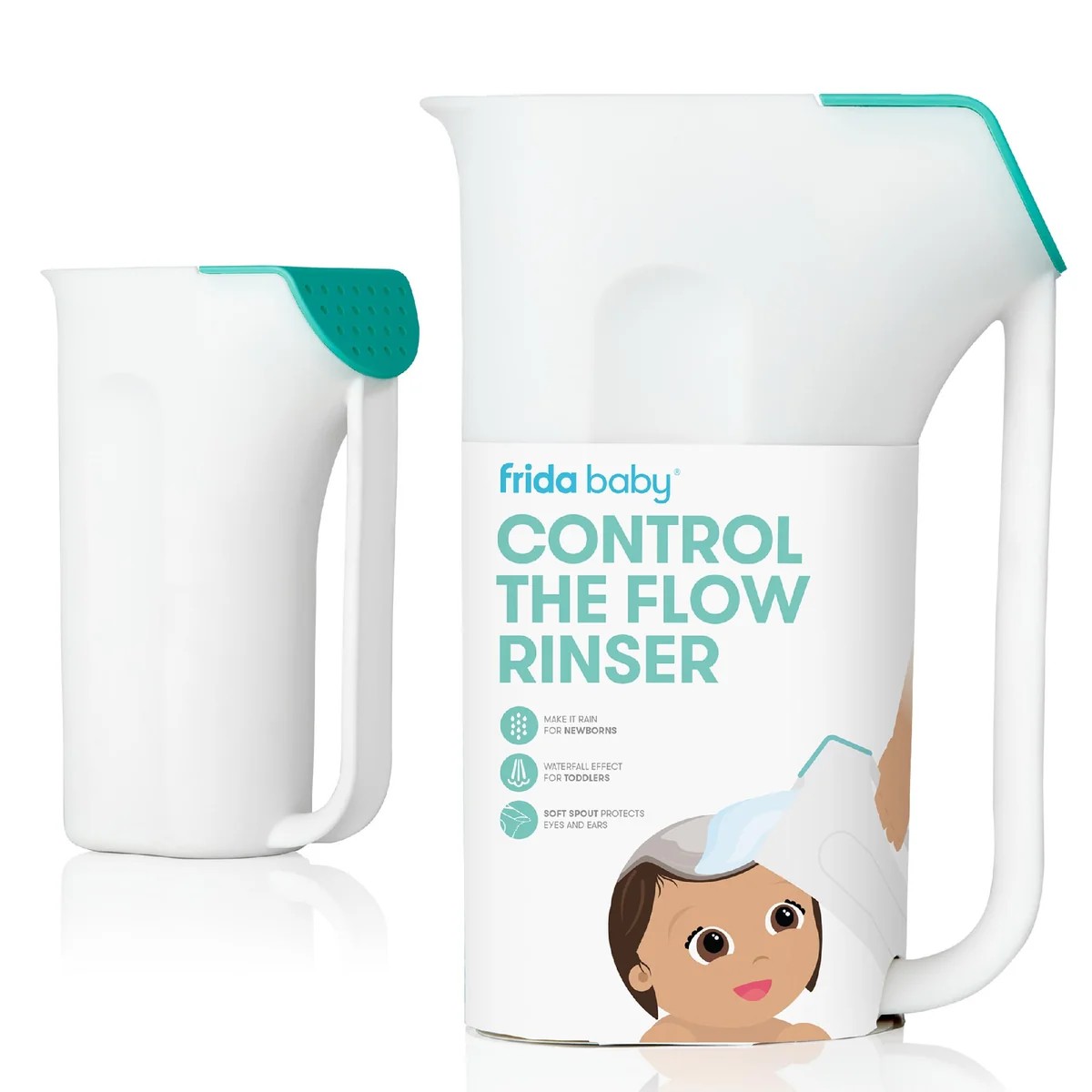 Veltrion Waterfall Baby Bath Rinse Cup, Soft Shampoo Rinser for Infants & Kids, Eye-Shield Hair Washing Cup