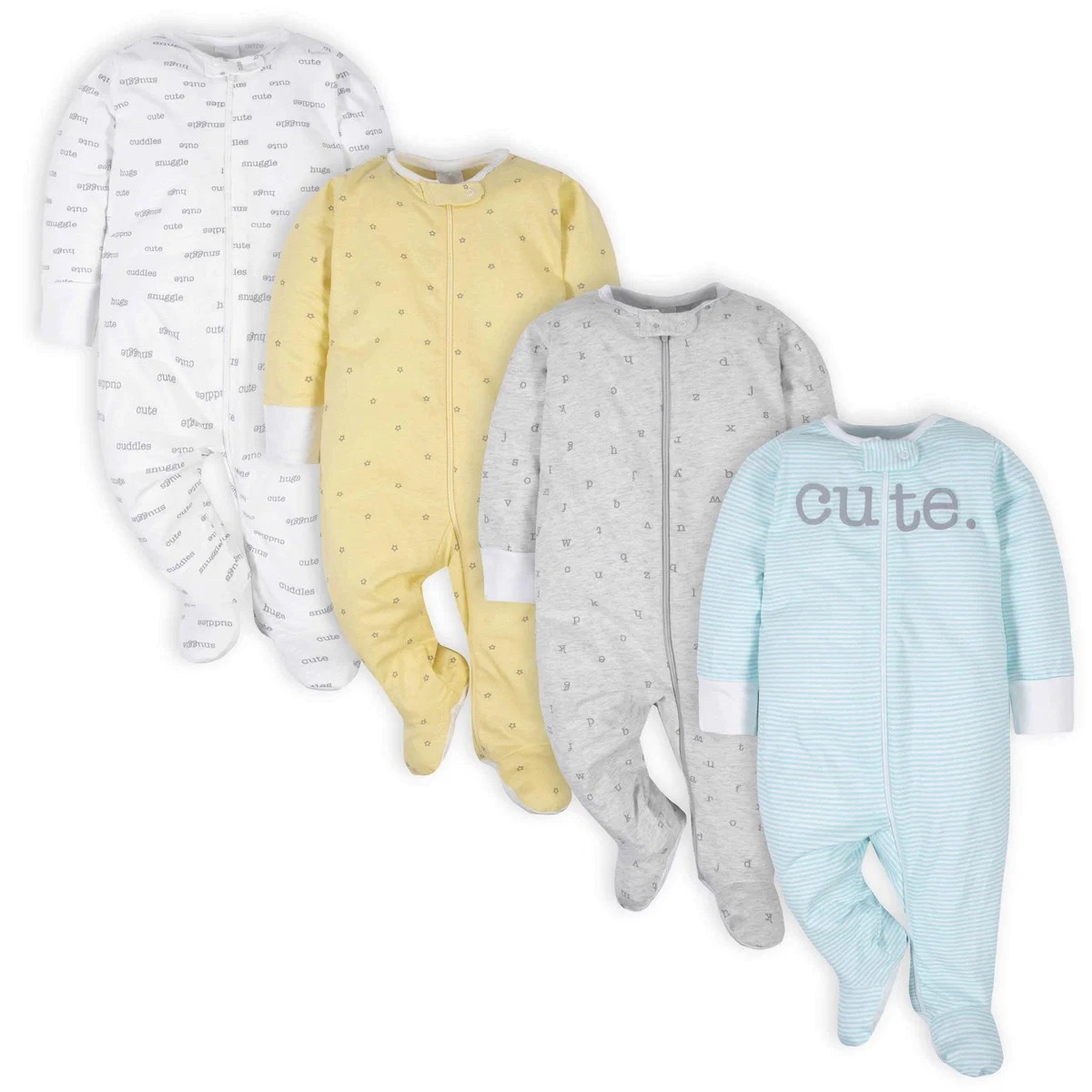 Veltrion Organic Cotton Footed Baby Sleeper Set, Soft Zip-Up Sleep & Play Footie Pajamas for Infants, Breathable Knit