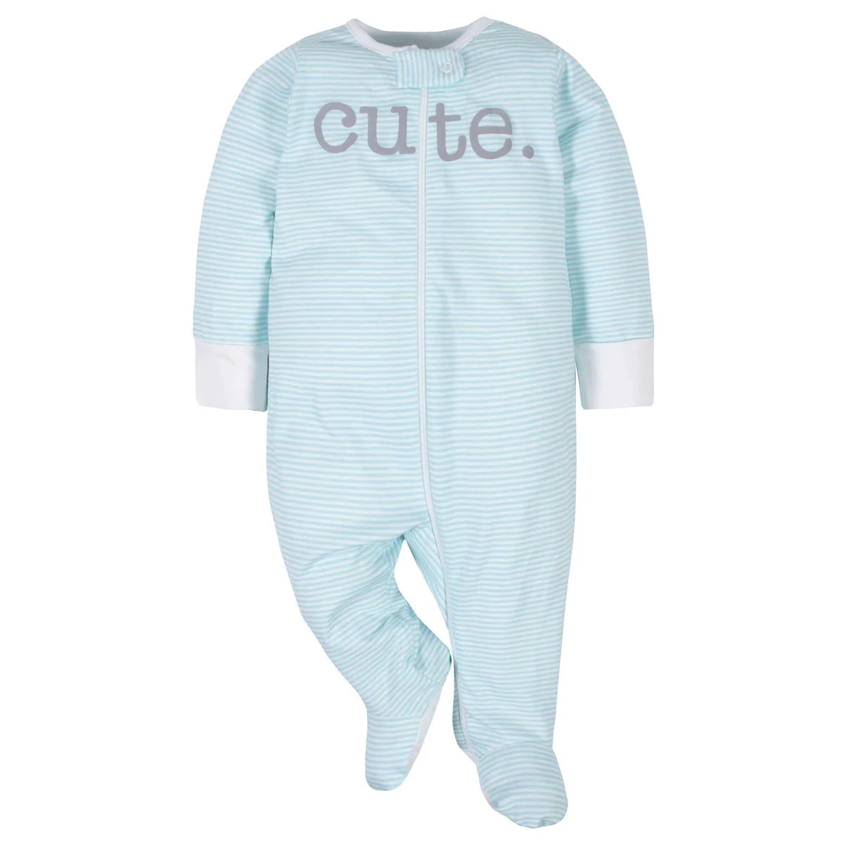 Veltrion Organic Cotton Footed Baby Sleeper Set, Soft Zip-Up Sleep & Play Footie Pajamas for Infants, Breathable Knit view 2